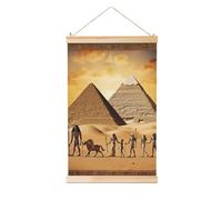 Ancient Egypt Posters Wooden Shaft Hanging Poster Canvas Prints Scroll Wall Art Painting Vintage Wall Banner Modern Artwork Decor for Home Decor Ready to Hang 16"x24"