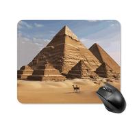 Ancient Egypt Pyramid Mouse Pad 20 * 25cm - Non-Slip Rubber Base Mouse Mat Portable Square Desk Mat for Office, Laptop, Travel, Wireless Mice Mats - Waterproof & Durable Design