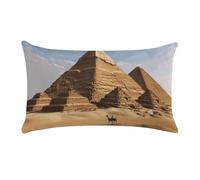 Ancient Egypt Pyramid Pillow Cover 12x20 Inch, Soft Plush Pillowcases Rectangle Decorative Throw Pillow Case with Hidden Zipper Cushion Cover for Couch, Bed, Car, Home Decor