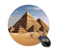 Ancient Egypt Pyramid Round Mouse Pad 7.8 Inch - Non-Slip Rubber Base Mouse Mat Portable Ergonomic Desk Mat for Office, Laptop, Travel, Wireless Mice Mats - Waterproof & Durable Design