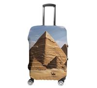 Ancient Egypt Pyramid Suitcase Covers Luggage Protector - Travel Elastic Baggage Case Protective, Washable Anti-scratch Large Suit Case Cover for Suitcases Fits 19-32 Inch Luggages, white, M, Flower