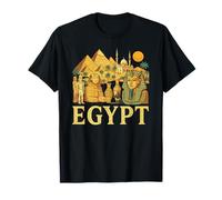 Ancient Egypt | Pyramids of Giza Sphinx Statues and Vases T-Shirt