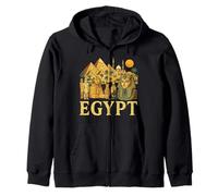 Ancient Egypt | Pyramids of Giza Sphinx Statues and Vases. Zip Hoodie