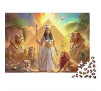 Ancient Egypt Queen 1000pc Egypt Queen Art Heavy-duty Cardboard Puzzle for Adults Brain Teaser Lovers Team Building Holiday Pastime Collectible Item Missing Piece Guarantee 38x26cm/1000pcs