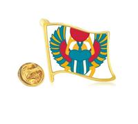 Ancient Egypt Scarab Pattern Golden Metal Flag Lapel Pin Badge