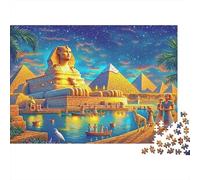 Ancient Egypt Scene 1000 Piece Jigsaw Puzzle of Premium Cardboard Personalised Jigsaws As A Stress Relief Puzzle for Fun Activity for Home 52x38cm/1000pcs