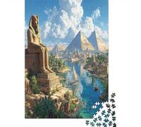 Ancient Egypt Scene Puzzle 52x38cm/1000pcs Erwachsene Historical Fantasy Art Puzzle,Home Decor