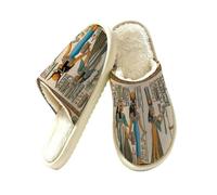 Ancient Egypt Scene Women Slippers for Women Men, Memory Foam House Shoes S