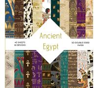 Ancient Egypt Scrapbook Paper: | 8,5 x 8,5 size | 40 patterned double sided sheets (20 designs) | Golden Egyptian Themed Collection | Ancient Egypt Craft Paper |