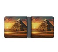 Ancient Egypt Secrets Pyramid Sphinx Bifold Wallet Leather Slim Cash Card Holder Cute Purse