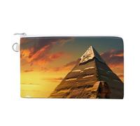 Ancient Egypt Secrets Pyramid Sphinx Coin Purse Cute Change Pouch Wallet Clutch Bag with Zip