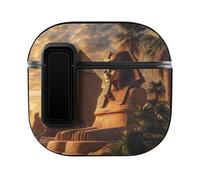Ancient Egypt Secrets Pyramid Sphinx Cute Case PC Earbud Cases Protective Cover Compatible for AirPods 4