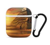 Ancient Egypt Secrets Pyramid Sphinx Earphone Case Cover Compatible with AirPods 1&2 Shockproof Bluetooth Headset Case White-style