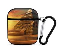 Ancient Egypt Secrets Pyramid Sphinx Earphone Case Cover Compatible with AirPods 1&2 Shockproof Bluetooth Headset Case Black-style