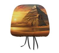 Ancient Egypt Secrets Pyramid Sphinx Headrest Covers Printed Car Seat Head Rest Protector Universal Auto Accessories 1 PCS