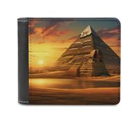 Ancient Egypt Secrets Pyramid Sphinx Men's Bifold Wallet Slim Cash Card Holder Leather Purse