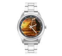Ancient Egypt Secrets Pyramid Sphinx Men's Casual Watch with Stainless Steel Strap Alloy Quartz Wrist Watches