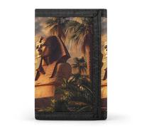 Ancient Egypt Secrets Pyramid Sphinx Trifold Wallet Cute Card Slots Holder Clutch Purse Wallets for Men Women