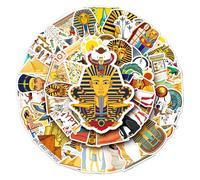 Ancient Egypt Stickers,50PCS Waterproof Vinyl Decals of Pyramids Sphinx Pharaohs for Water Bottles Laptops Skateboards Guitars Helmets Cars Bicycles,Aesthetic Stickers for Teens Adults