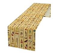 Ancient Egypt Table Runner,Vintage Colourful Ancient Cultural Table Runner for Kitchen Dining Table Home Party Decoration 13x108 Inch