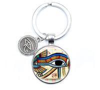 Ancient Egypt The Eye Of Horus Keychain Ancient Egyptian Horus Eye Charm Anka Cross Key Chain Keyring Men Women Accessories Gift