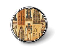 Ancient Egypt Tribe Series Badges Circle with Button Design, Personalized Picture Pin Brooches, Round Badge Holders for Decorate Hat Shirt Clothing Bag Accessories