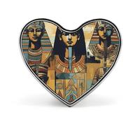 Ancient Egypt Tribe Series Button Pin Heart Shape Alloy Lapel Pins Badges Novelty Funny Enamel Pins Personalized Pinback Button Badges Cute Heart Brooche for Jackets Bags