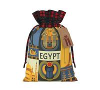 (Ancient Egypt Tribe Series) Christmas Drawstring Gift Bags Fabric Gift Bags Goodie Bags For Xmas Party Wedding Party Birthday Diy M
