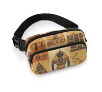 Ancient Egypt Tribe Series Fanny Packs with Zipper, Personalized Waist Bags with Multiple Pockets, Adjustable Sling Bag for Travel, Waterproof Belt Bag, Crossbody Bags