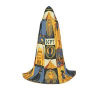 Ancient Egypt Tribe Series Hooded Cape For Teenagers, Unisex Cloak Robe Hooded Halloween Costume Satin Witches Vampire Cloak Fancy Dress Up Children