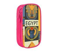 Ancient Egypt Tribe Series Pencil Case Pink Pencil Bag with 2 Compartments | Large Capacity Pencil Pouch Stationery Organizer Makeup Bag For Students Office Travel Art Supplies