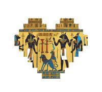 Ancient Egypt Tribe Series Print Building Brick Block Puzzle Heart Shaped,Christmas Valentines Birthday Anniversary Presents