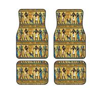 Ancient Egypt Tribe Series Print Car Floor Protection Set 4 Pieces Foot Mat Fit Vehicle Anti-Slip Cushion Waterproof