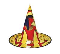 Ancient Egypt Tribe Series Print Carnival Halloween Witch Hat Costume Accessory Foldable Cap Party Masquerade Decor
