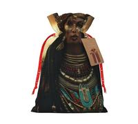Ancient Egypt Tribe Series print Christmas Packing Bag Linen Bags with Drawstring Funny Wedding Present Bag