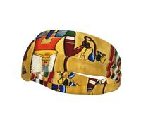 Ancient Egypt Tribe Series Print Comfortable Sports Sweatband For Men Women Stretchy Breathable For Running Yoga