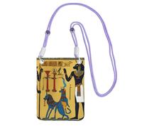 Ancient Egypt Tribe Series Print Crossbody Bag For Women, Shoulder Bag Purse, Travel Sport Mini Phone Bag, Phone Wallet, Purple, One Size