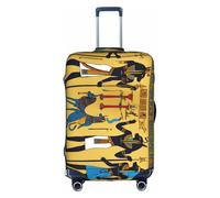 Ancient Egypt Tribe Series Print Decorative Travel Luggage Cover Concealed Zipper Suitcases Anti Scratch Dustproof, White, Large