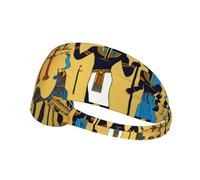 Ancient Egypt Tribe Series Print Elastic Exercise Headband, Breathable Hair Band For Makeup, Yoga, Running, Sports