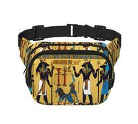 Ancient Egypt Tribe Series print Fanny Pack Waist Packs with Extender for Men Women, Waist Bag Hip Pack with Zipper Pockets, Black, One Size