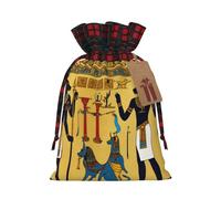 Ancient Egypt Tribe Series Print Festive Christmas Drawstring Gift Bags For Xmas Decorative Present Wrapping Needs