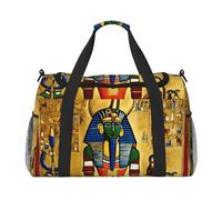 Ancient Egypt Tribe Series Print Gym bag Large Capacity Hand Carry Bag Foldable Carry On Tote for Outdoor Activities