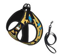 Ancient Egypt Tribe Series Print Pet Vest Harnesses Leash Set Reflective Puppy Vest Dogs Walking Training Dog Harness