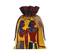 Ancient Egypt Tribe Series Print Pouch Goody Christmas Drawstring Gift Bags Xmas Treats Bag Holiday Candy Wrapping Bags