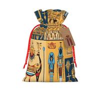 Ancient Egypt Tribe Series -Print Reusable Burlap Pouches Drawstring Bags, Rustic Wedding Christmas Party Favors Bulk Packaging.