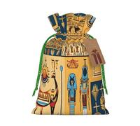 Ancient Egypt Tribe Series -Print Reusable Burlap Pouches - Rustic Wedding Favor Bags For Celebrations, Personalized Drawstring Bags Kraft Tag.