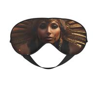 Ancient Egypt Tribe Series Print Silk Sleep Eye Mask Soft Eye Cover with Adjustable Strap Comfortable for Travel Office Nap