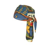 Ancient Egypt Tribe Series Print Skull Cap Moisture Wicking Bike Headwrap Lightweight Helmet Liner Adult Modern Hat 55-60 cm