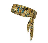 Ancient Egypt Tribe Series Print Sports Head Tie,Adjustable Sports Headband for Sports, Fitness, Working Out, Yoga