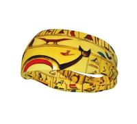 Ancient Egypt Tribe Series Print Sports Sweatband Headband Workout Running Headbands for Women Men Unisex Funny
